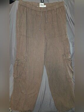 BDG Urban Outfiters Woman Brown Cargo Pants with Drawstring Waist